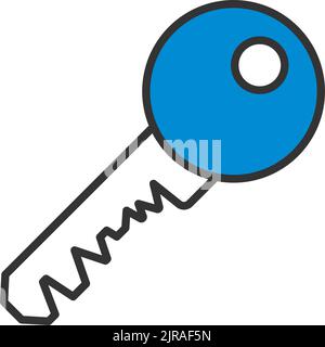 Icon Of Key. Editable Bold Outline With Color Fill Design. Vector Illustration. Stock Vector