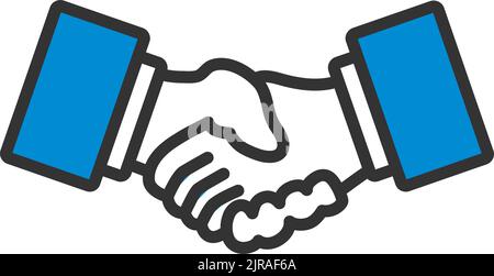 Icon Of Meeting Businessmen. Editable Bold Outline With Color Fill Design. Vector Illustration. Stock Vector