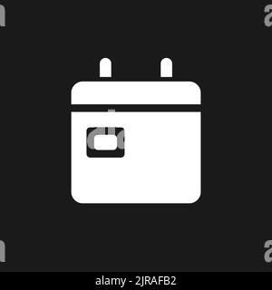 Calendar dark mode glyph ui icon Stock Vector