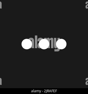 Ellipsis dark mode glyph ui icon Stock Vector