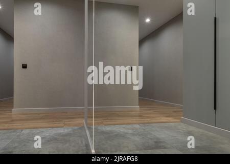 empty corridor in interior of entrance hall of modern apartments Stock Photo