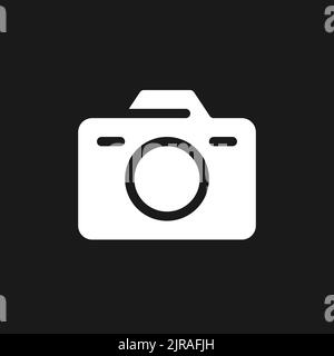 Camera dark mode glyph ui icon Stock Vector