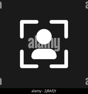 Profile image dark mode glyph ui icon Stock Vector