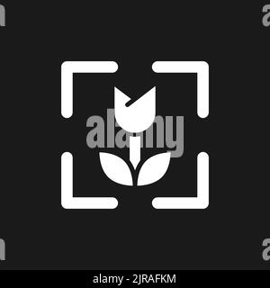 Macro photo mode dark mode glyph ui icon Stock Vector
