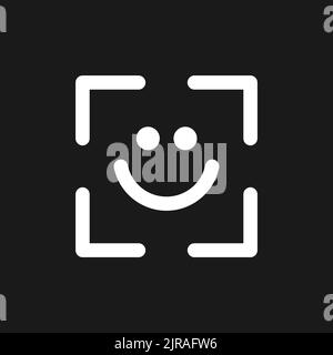 Face identification dark mode glyph ui icon Stock Vector