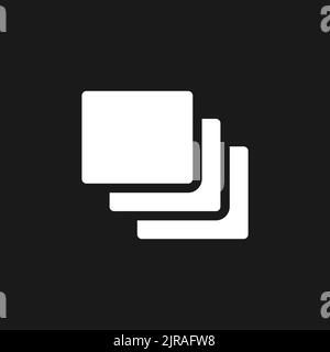 Series of layers dark mode glyph ui icon Stock Vector
