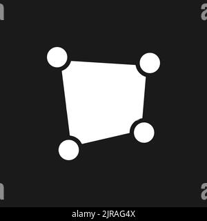 Perspective tool dark mode glyph ui icon Stock Vector