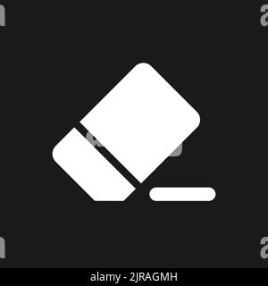 Eraser dark mode glyph ui icon Stock Vector