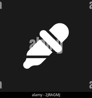 Eyedropper dark mode glyph ui icon Stock Vector