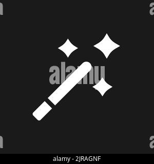 Magic wand tool dark mode glyph ui icon Stock Vector