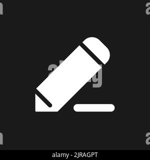 Pencil dark mode glyph ui icon Stock Vector