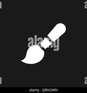Brush dark mode glyph ui icon Stock Vector