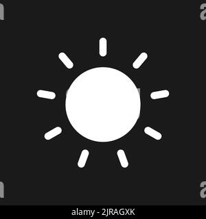 Sun dark mode glyph ui icon Stock Vector