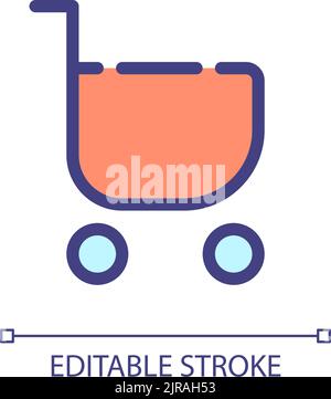Remove item from shopping cart pixel perfect RGB color ui icon Stock Vector