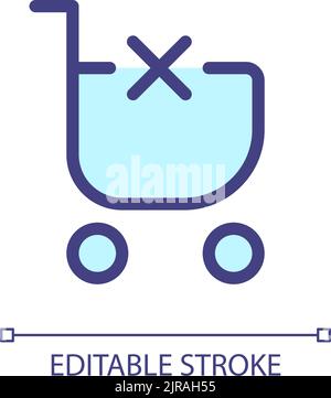 Clear shopping cart pixel perfect RGB color ui icon Stock Vector