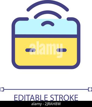 Wireless transfer money pixel perfect RGB color ui icon Stock Vector