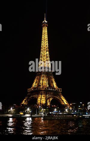 PARIS, FRANCE -APRIL 7, 2018:  The Eiffel Tower is the most famous landmark of the city Stock Photo