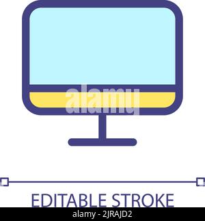 TV display pixel perfect RGB color ui icon Stock Vector