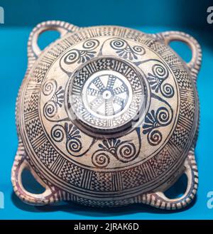 Boeotian bowl with four handles.  Item seen in the Royal Ontario Museum Stock Photo