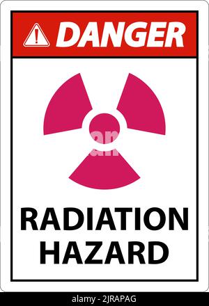 Danger Radiation Hazard Sign On White Background Stock Vector