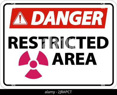 Danger Restricted Area Sign On White Background Stock Vector