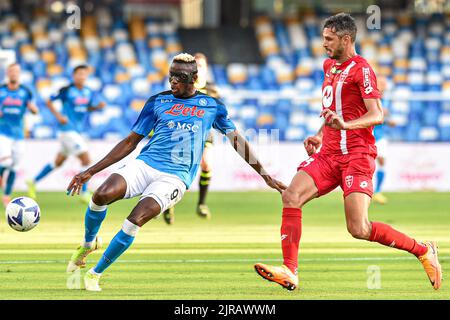 Andrea Masiello of Genoa CFC and Victor Osimhen of SSC Napoli