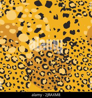 Abstract modern leopard seamless pattern with circles. Animals trendy background. Color decorative vector illustration for print, card, fabric Stock Vector