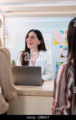 Portrait Of Businesswomen Having Creative Meeting In Office Stock Photo ...
