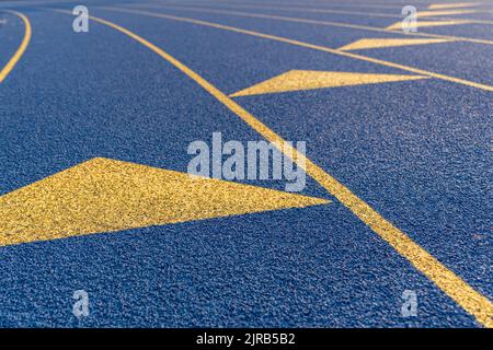 Inspiring close up of the start of an exchange zone on a new blue ...