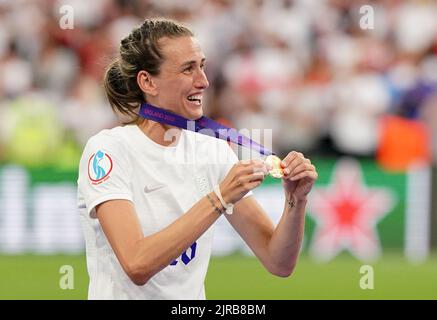 File photo dated 31-07-2022 of England's Jill Scott. Euro 2022-winning England midfielder Jill Scott has announced her retirement from football at the age of 35. Issue date: Tuesday August 23, 2022. Stock Photo