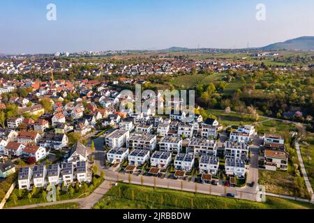 Germany, Baden-Wurttemberg, Waiblingen, Aerial view of modern suburban apartments Stock Photo