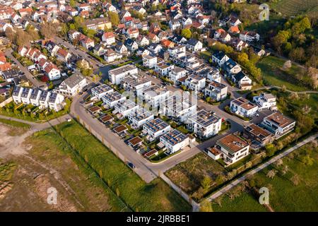 Germany, Baden-Wurttemberg, Waiblingen, Aerial view of modern suburban apartments Stock Photo