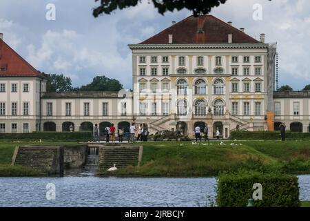 Nymphenburg Palace (Schloss Nymphenburg), Palace of Nymphs is a Baroque palace one of the premier royal palaces in Europe. Munich, Bavaria, Germany Stock Photo