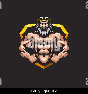 zeus mascot logo Stock Vector