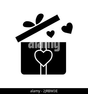 Open gift box icon . icon related to affection, love, charity. Glyph icon style, solid. Simple design editable Stock Vector