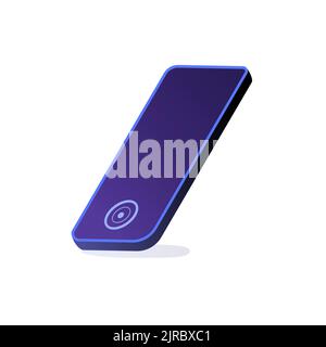 Smartphone 3d icon. Stylish smartphone isolated on white background. Digital mobile technology. Vector illustration. Stock Vector