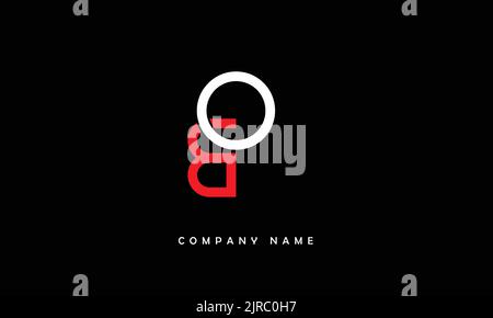 BO, OB Abstract Letters Logo Monogram Stock Vector