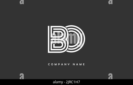 BO, OB Abstract Letters Logo Monogram Stock Vector