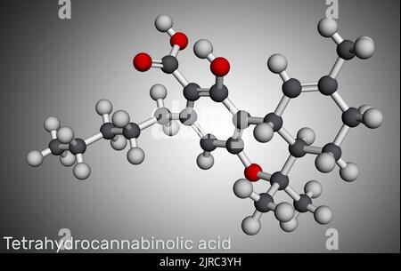 THC (delta-9-tetrahydrocannabinol, Dronabinol) Cannabis Drug Molecule ...