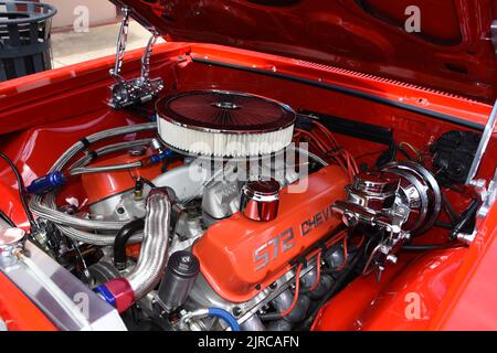 A 572cid Chevrolet Crate Engine installed in a Chevelle SS. Stock Photo