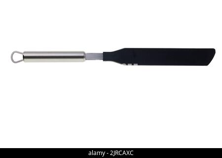Close up view of steel spatula for cooking. Stock Photo