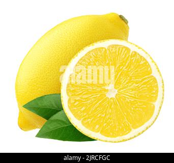 lemon, isolated on white background, clipping path, full depth of field Stock Photo