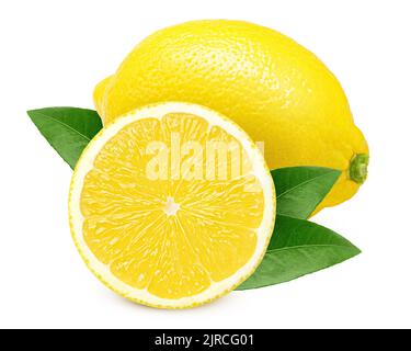 lemon, isolated on white background, clipping path, full depth of field Stock Photo