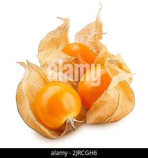 Cape gooseberry, physalis isolated on white background, clipping path, full depth of field Stock Photo