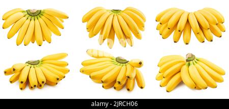 bunch of bananas isolated on white background, clipping path, full depth of field Stock Photo