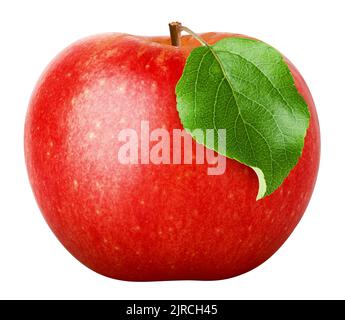 Red juicy apple isolated on white background, clipping path, full depth of field Stock Photo