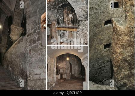 The Basilica of the Holy Sepulcher,the most important Catholic church built on the site of the crucifixion, anointing,burial and resurrection of Jesus Stock Photo