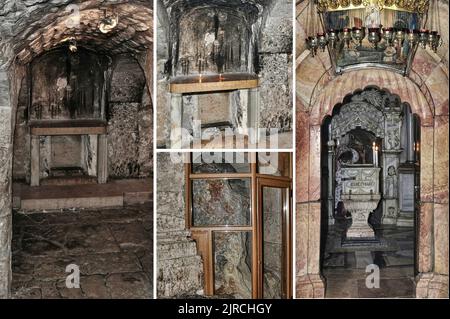 The Basilica of the Holy Sepulcher,the most important Catholic church built on the site of the crucifixion, anointing,burial and resurrection of Jesus Stock Photo