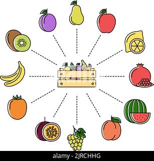 Online store with fruits. Shopping concept, vector illustration Stock Vector
