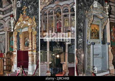 The Basilica of the Holy Sepulcher,the most important Catholic church built on the site of the crucifixion, anointing,burial and resurrection of Jesus Stock Photo